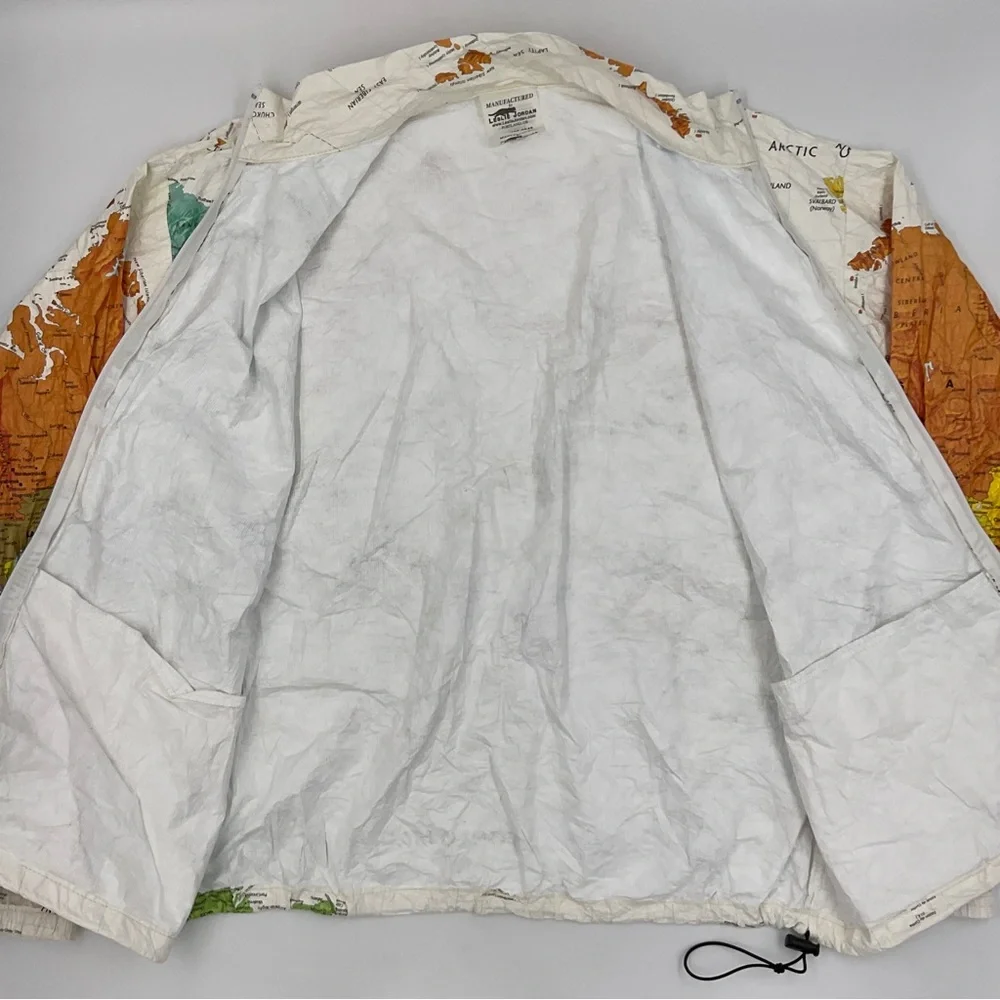 Tyvec RARE Y2K Vintage Leslie Jordan Map Jacket Collector’s Item Kurt Cobain L - Picture 6 of 16